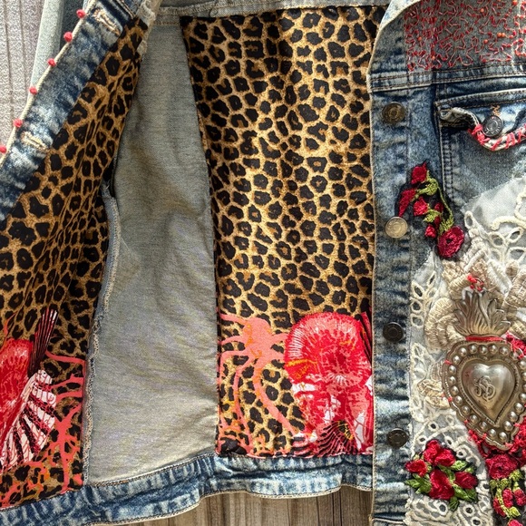 Vintage Antica Sartoria Women’s Denim Jacket Embroidered Unique See Desc!) - Picture 4 of 15